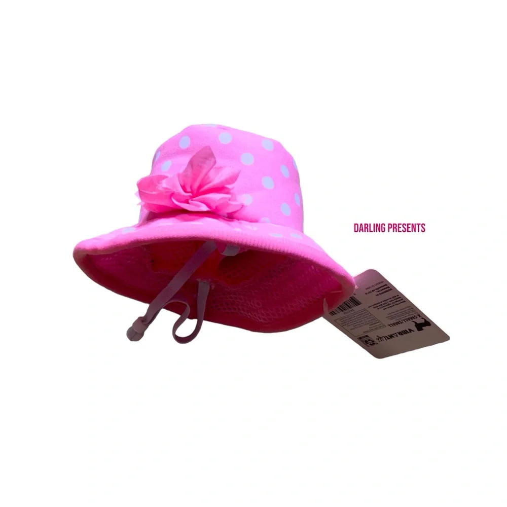 Vibrant Life Polkadot Bucket Dog Hat Color Pink Size XS/S